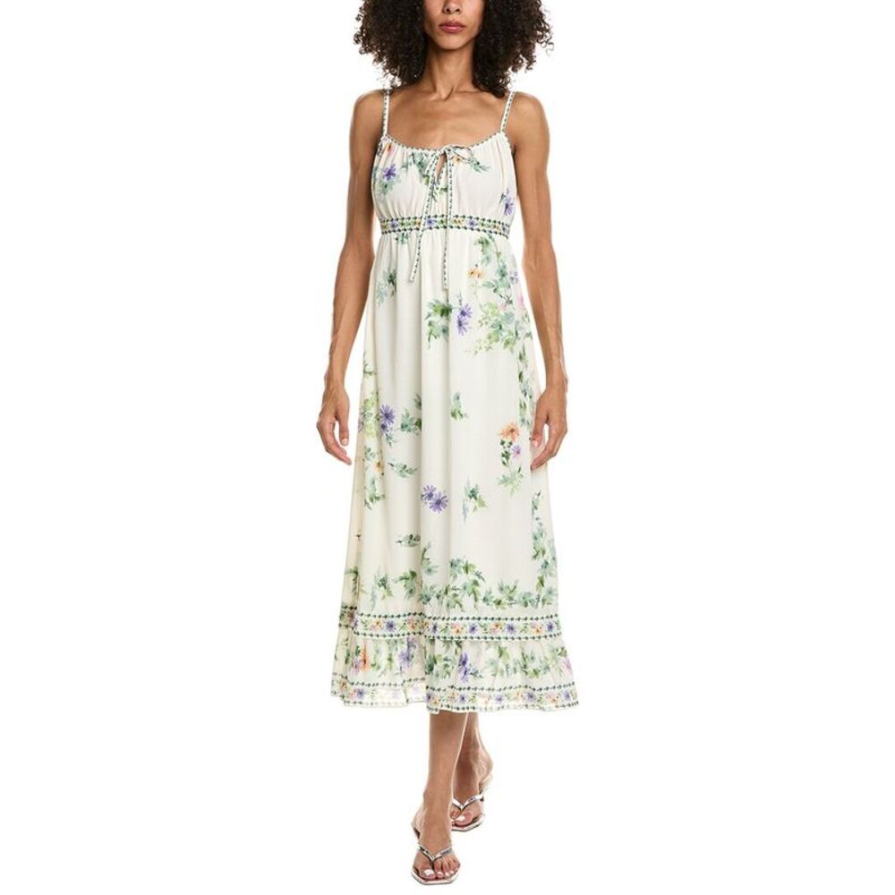 Max Studio Womens  Sleeveless Tie Front Midi Dress
